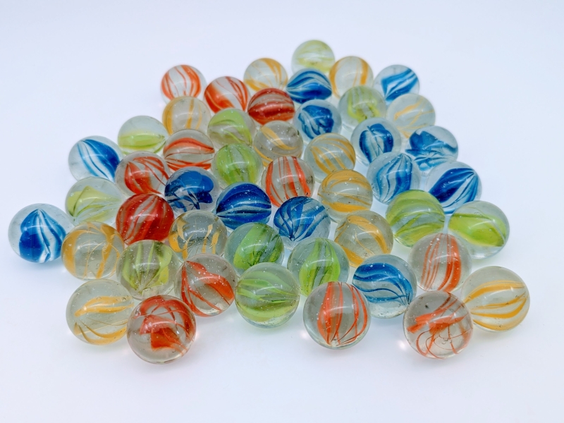 Glasmurmeln 25 mm, 4 Farben